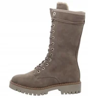 Botki damskie - S.Oliver Botki Wysokie Sznurowane Beżowe 41 Ż1E - miniaturka - grafika 1