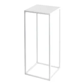 Kwietniki - Kwietnik osłonka stojak Evron 19x19x47 cm biały metalowy loft - miniaturka - grafika 1