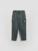 Spodnie i spodenki dla chłopców - Reserved - Elastyczne spodnie - granatowy - miniaturka - grafika 1