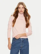 Swetry damskie - Guess Jeans Golf W4BR15 Z3HO2 Różowy Regular Fit - miniaturka - grafika 1