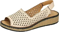 Moda i Uroda OUTLET - Manitu Damskie sandały 910163-08, beżowe, rozmiar 37, beżowy, 37 eu - miniaturka - grafika 1