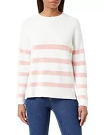 Kurtki damskie - Vila Women's VIRIL Stripe L/S Knit TOP-NOOS kurtka dzianinowa, White Alyssum/Stripes: Tigerlilly, XXL, White Alyssum/Stripes: tigerlilly, XXL - miniaturka - grafika 1