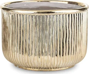 Art-Pol Ozdobna Osłonka kamionka kolor złoty wys.18cm - Donice - miniaturka - grafika 1