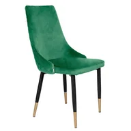 Krzesła - Krzesło Krzesło do salonu Krzesło do kuchni Krzesło do jadalni Fotel LOGAN Krzesło welurowe zielone 44x44x92 cm HOMLA - miniaturka - grafika 1