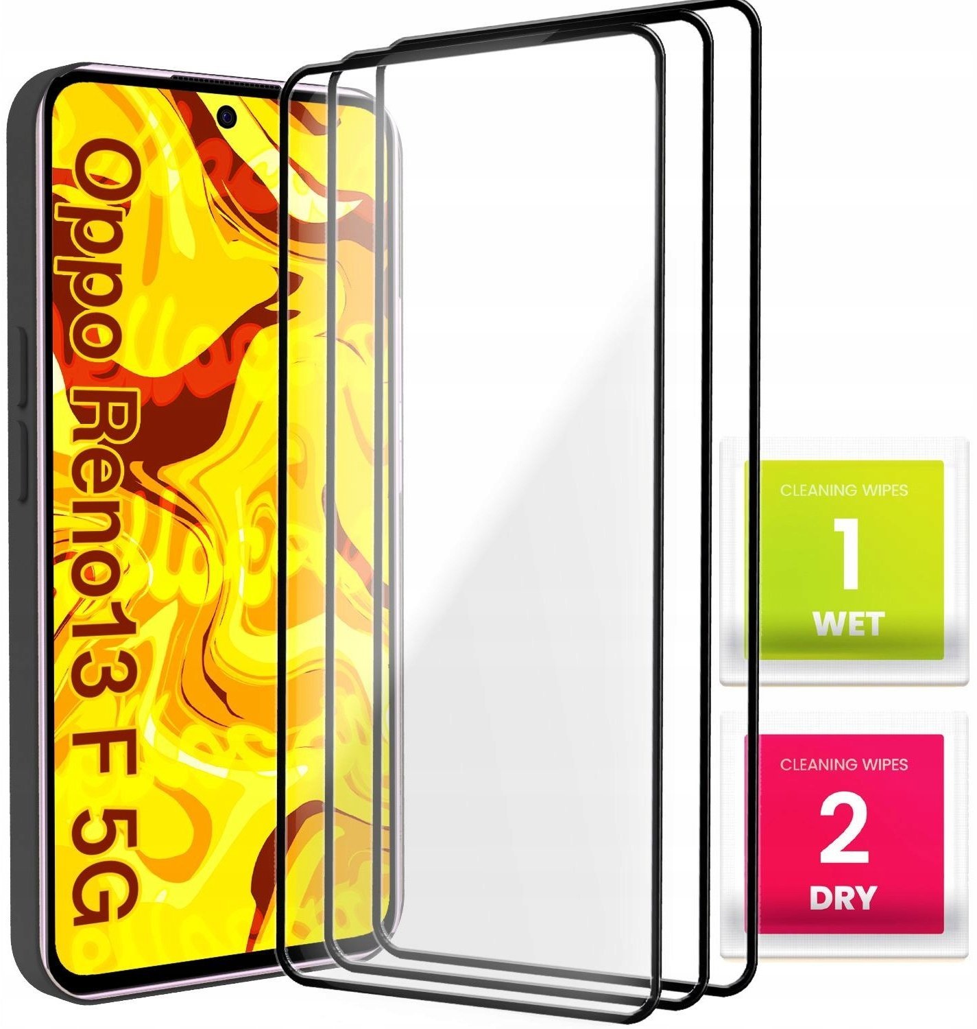 Hello Case 3-PAK Szkło Hartowane Do Oppo Reno13 F 5G Pełne, 5D, Szybka, 9H, Ochronne