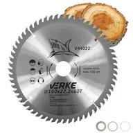 Tarcze do pił - Piła Tarcza Widiowa Do Cięcia Drewna 160X22,2 60 Zębów Verke V44022 + Redukcje - miniaturka - grafika 1