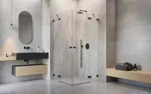 Radaway Essenza Pro Brushed GunMetal Kdd kabina 90x100 cm szczotkowany grafit 10096090-92-01L/10096100-92-01R - Kabiny prysznicowe - miniaturka - grafika 3