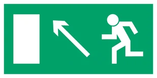 AC016 WYJŚCIE EWAKUACYJNE W LEWO W GÓRĘ, TS - PŁYTA TD FOTOLUMINESCENCYJNA; (200X100MM) - Systemy ekspozycyjne i znaki informacyjne - miniaturka - grafika 1
