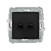 Wyłączniki światła i elektryczne - Wyłącznik podwójny dźwigniowy Karlik ICON - czarny mat - miniaturka - grafika 1