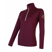Bluzy sportowe damskie - Bluza damska Sensor Merino Upper krátký zip Rozmiar: L / Kolor: czerwony - miniaturka - grafika 1