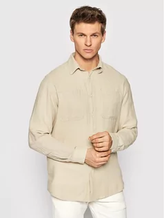 Koszule męskie - Selected Homme Koszula Nico 16083827 Beżowy Slim Fit - grafika 1