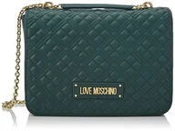 Torebki damskie - Love Moschino Damska pikowana torba na ramię Borsa PU Bottiglia, zielona, 33 x 24 x 13 - miniaturka - grafika 1