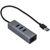 Huby USB - i-Tec USB 3.0 Metal 3-portowy HUB z adapterem Gigabit Ethernet U3METALG3HUB - miniaturka - grafika 1