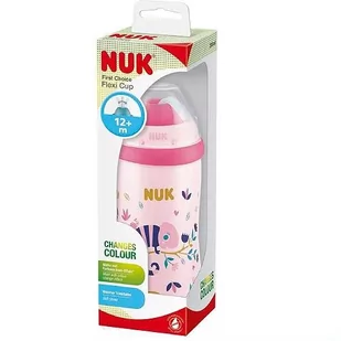 NUK Kubek NIEKAPEK 300ml od 12m-cy FLEXI CUP różowy ze słomką KAMELEON 255575A - Kubki dla dzieci - miniaturka - grafika 1