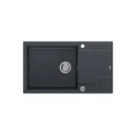 Zlewozmywaki - QUADRON Zlewozmywak EVAN 136 XL czarny, elementy stalowe, k.pneum. HCQE58650U8_BS_P2O0 - miniaturka - grafika 1