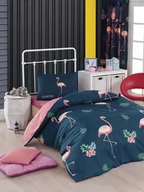 Pościel - Colorful Cotton Komplet pościeli "Big Filamin" w kolorze jasnoróżowo-granatowym - miniaturka - grafika 1