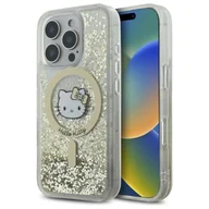 Etui i futerały do telefonów - Hello Kitty Liquid Glitter Fever MagSafe - Etui iPhone 16 Pro (biały / złoty) - miniaturka - grafika 1