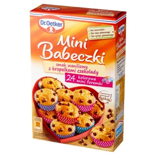 Dr. Oetker Dr Oetker DR OETKER MINI BABECZKI SMAK WANILIOWY Z KROPELKAMI CZEKOLADY 250 G zakupy dla domu i biura 70975875 - Dania w proszku - miniaturka - grafika 1