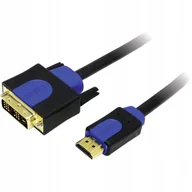Kable - LogiLink CHB3101 przewód HDMI High Speed   z Ethernet (V1.4) to DVI (18 + 1), MALE/MALE (złoto), czarny, 1 m, Colour Box ze złotym logo 4260113573006 - miniaturka - grafika 1