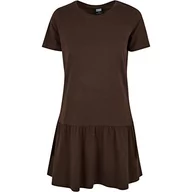 Sukienki - Urban Classics Sukienka damska Valance Tee Dress Brown XS, brązowy, XS - miniaturka - grafika 1