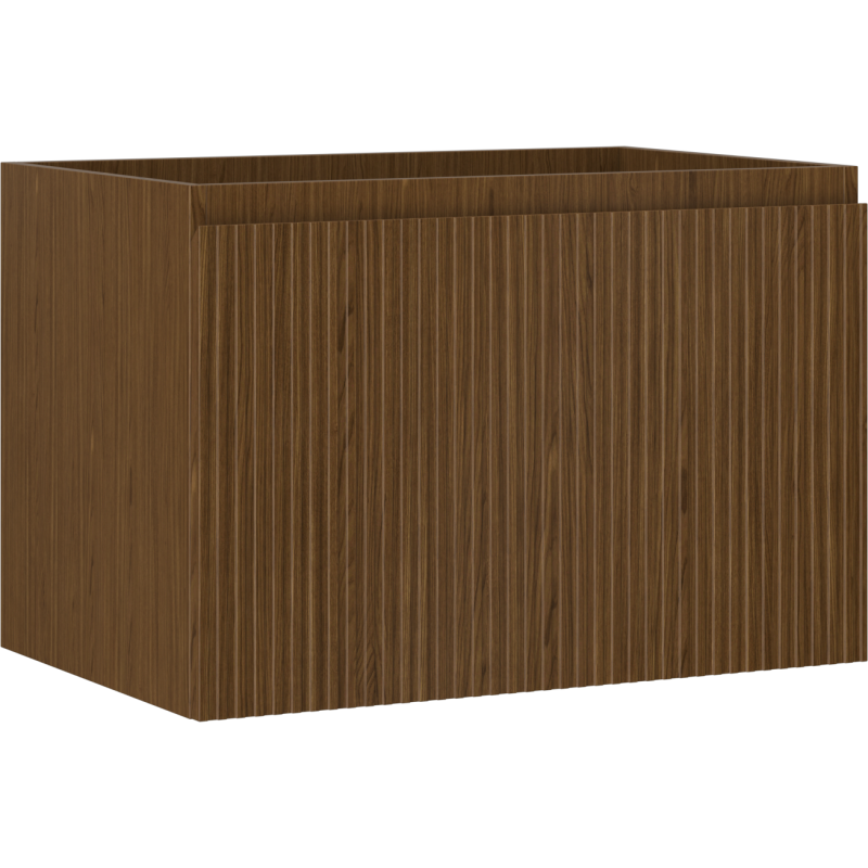 Mexen Rivel szafka łazienkowa podumywalkowa 70 cm, 1 szuflada, ryflowana , orzech - 91A20-07047-1-BF86