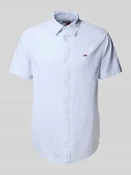 Koszule męskie - Koszula casualowa o kroju regular fit z mieszanki bawełny i lnu - miniaturka - grafika 1