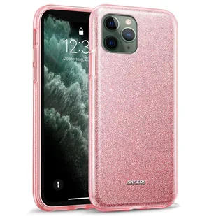 Etui na telefon komórkowy Apple iPhone 11 Pro Max, brokatowe etui ochronne TPU, różowe złoto - Etui i futerały do telefonów - miniaturka - grafika 1