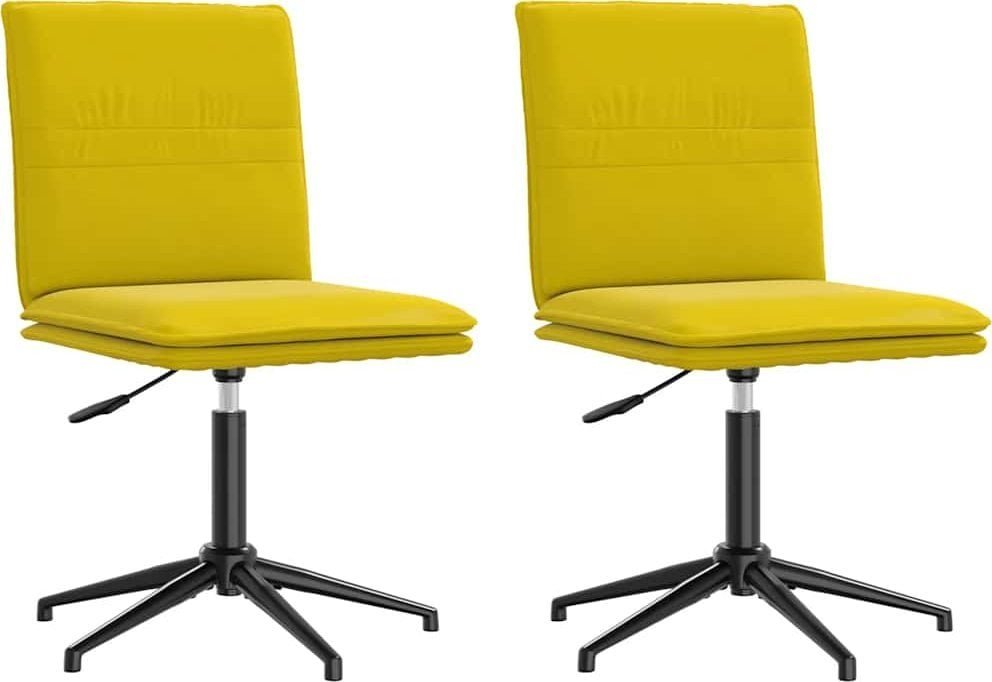 Krzesła stołowe, 2 szt., żółte, obite aksamitem