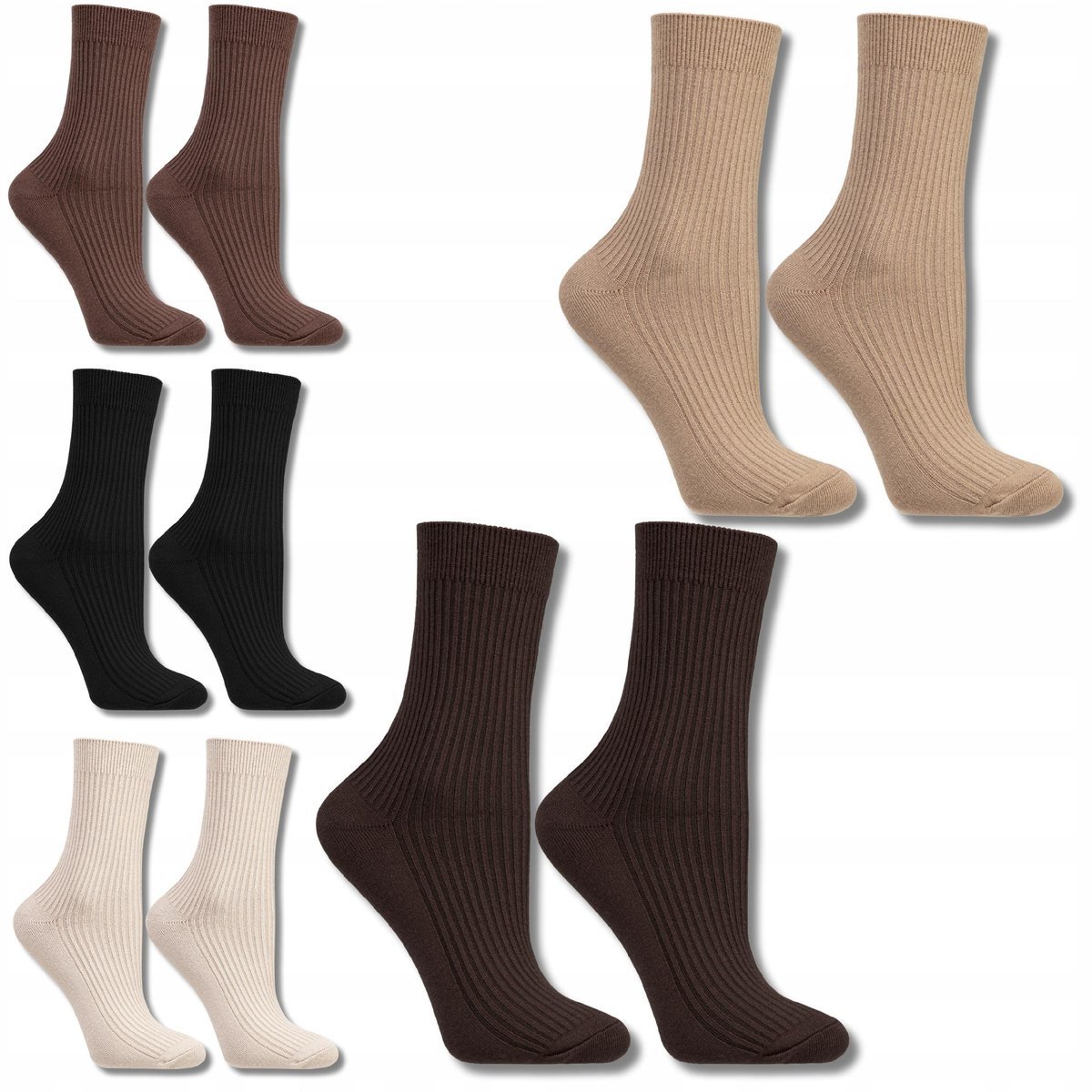 DŁUGIE SKARPETKI DAMSKIE SKARPETY PRĄŻKOWANE Z WISKOZĄ 5-PAK MORAJ 38-41