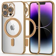 Etui i futerały do telefonów - Etui IPHONE 14 PRO Tech-Protect MagShine złote - miniaturka - grafika 1