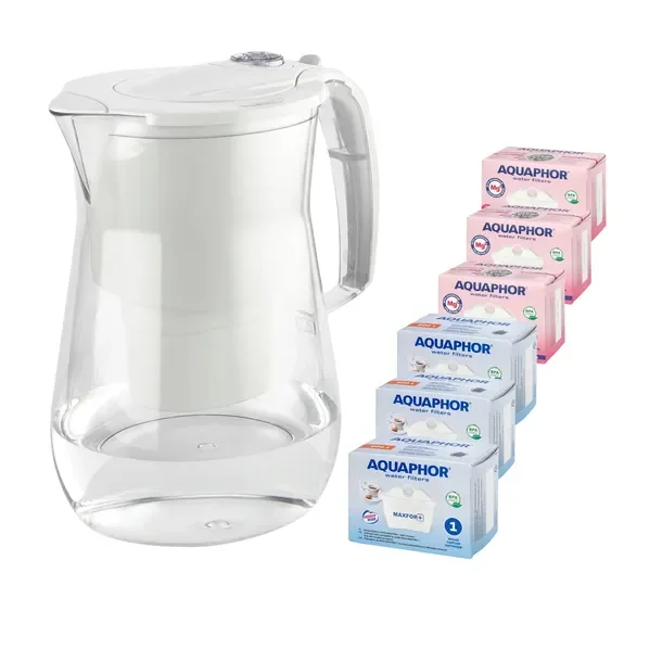 Dzbanek do filtrowania wody Aquaphor Onyx 4,2l + 6 wkładów (3Mg +3Maxfor)