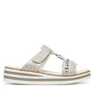 Klapki i japonki damskie - Klapki Rieker V02M6-40 Srebrny - miniaturka - grafika 1