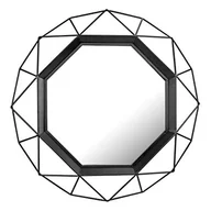 Lustra - Stonebriar Dekoracyjne 71 cm czarna geometryczna metalowa rama wiszące lustro ścienne z uchwytami montażowymi, 71 cm x 71 cm - miniaturka - grafika 1