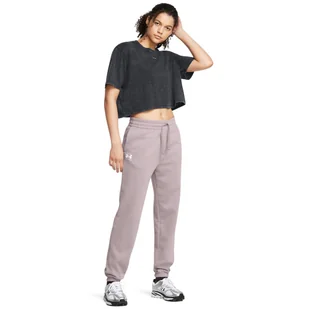 Damskie spodnie dresowe Under Armour UA Rival Terry Jogger - beżowe - UNDER ARMOUR - Spodnie sportowe damskie - miniaturka - grafika 1