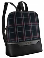 Plecaki - Miejski plecak damski z frontem w kratę, skóra ekologiczna David Jones - miniaturka - grafika 1