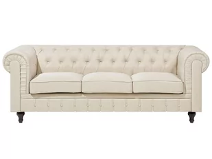 Beliani Sofa 3-osobowa beżowa CHESTERFIELD - Sofy i kanapy - miniaturka - grafika 1
