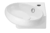 Umywalki - Umywalka ścienna Uptrend Amur 39x37 cm owalna biały połysk TR4518 - miniaturka - grafika 1