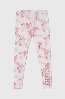 Spodnie i spodenki dla dziewczynek - Guess legginsy dziecięce kolor fioletowy wzorzyste - grafika 1