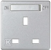 Klawisze i ramki - Simon Simon 82 Pokrywa do gniazda standard brytyjski z wyłącznikiem aluminium 8200046-093 8200046-093 - miniaturka - grafika 1