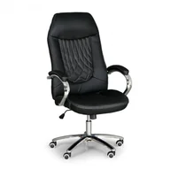 Fotele i krzesła biurowe - B2B Partner Krzesło biurowe SUPERIOR w skórze, czarne NF3928-black1 - miniaturka - grafika 1