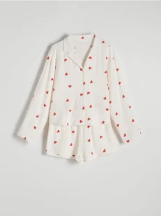 Reserved - Dwuczęściowa piżama w serca - beżowy - Moda i Uroda OUTLET - miniaturka - grafika 1
