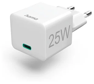 Hama ładowarka sieciowa mini 25W, PD/QC 3.0 1x USB-C, biała - Ładowarki do telefonów - miniaturka - grafika 1