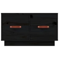 Ławy i stoliki kawowe - Stolik kawowy, czarny, 60x53x35 cm, lite drewno sosnowe - miniaturka - grafika 1