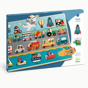 Drewniana łamigłówka POJAZDY DJ01831 - Puzzle - miniaturka - grafika 1