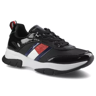 TOMMY HILFIGER Sneakersy Low Cut Lace-Up Sneaker T3A4-31179-1022 S Czarny 8056380763723 35, 36, 37, 38, 39 - Sneakersy damskie - miniaturka - grafika 1