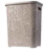 Kosze na bieliznę - Kosz z pokrywą na bieliznę i ubrania Aglio 55L, beżowy - miniaturka - grafika 1