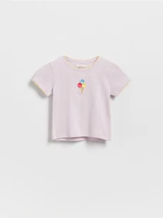 Reserved - T-shirt z haftem - lawendowy - Bluzki dla niemowląt - miniaturka - grafika 1