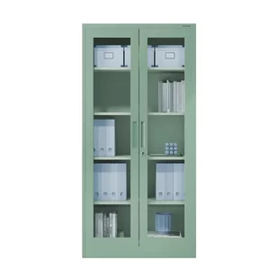 Szklana witryna AMELIA, 900 x 1850 x 400 mm, Fresh Style: pastelowy zielony - Regały - miniaturka - grafika 1