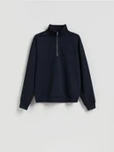 Bluzy męskie - Reserved - Bluza z haftem - granatowy - miniaturka - grafika 1