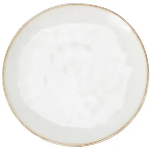 Talerz obiadowo deserowy biały z brązową krawędzią 21 cm - Talerze - miniaturka - grafika 1